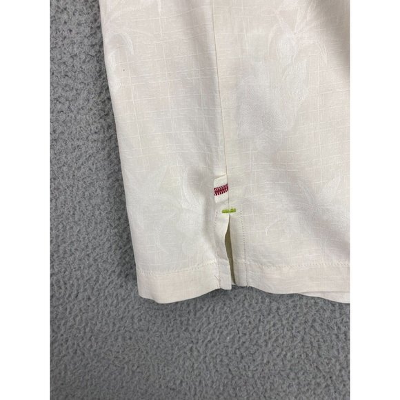 Tommy Bahama Shirt Mens XL White NY Yankees MLB Embroidered Silk Button Up Rare - Picture 7 of 11
